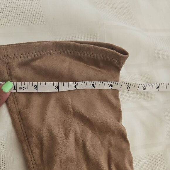 Shoe Republic LA Tan Over-the-Knee Boots with Stiletto Heel - Picture 6 of 16